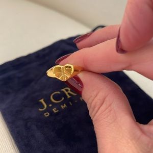 J.crew 14k gold plated peace heart ring